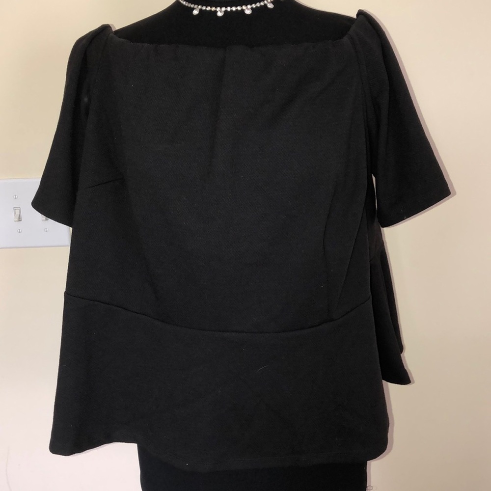 Eloquii strapless black top shirt 24 short sleeve